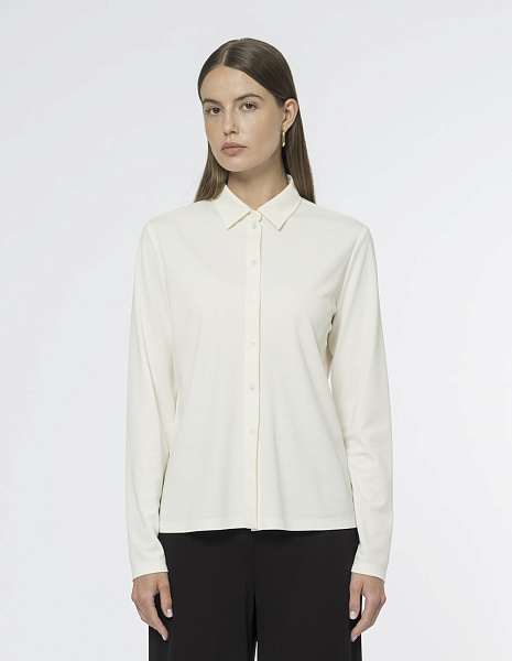 Трикотажная блуза рубашечного кроя