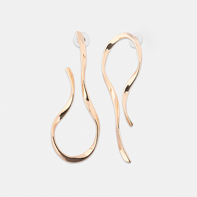 Золотистые серьги "Отражение"