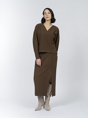 Юбка из трикотажа с шерстью и хлопком