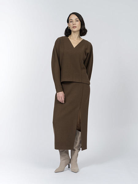 Блуза из трикотажа с шерстью и хлопком