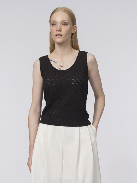 Ажурный вязаный топ