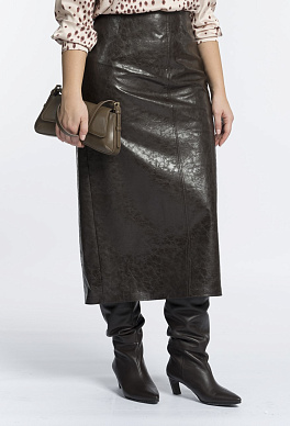 Юбка из жатой экокожи
