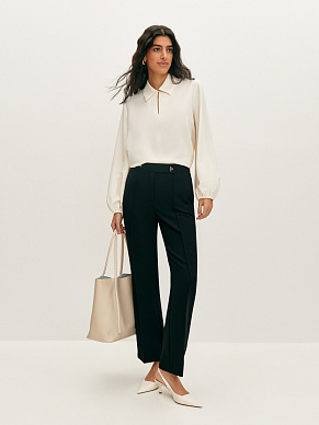 Укороченные брюки с акцентными пуговицами 