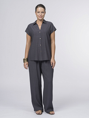 Костюмная блуза из жатой вискозной ткани