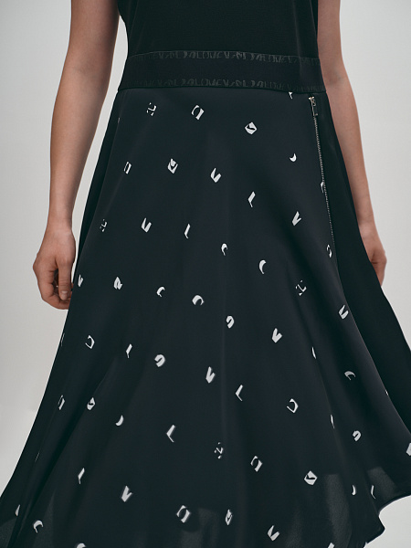 Комбинированное платье с молнией