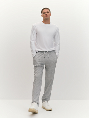 Брюки из хлопкового трикотажа с брендированным принтом