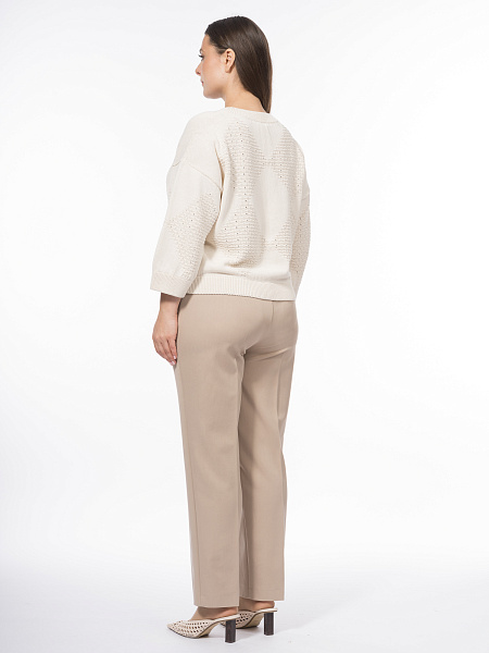 Ажурный вязаный джемпер из 100% хлопка