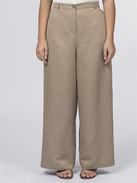 Прямые брюки изо льна и вискозы