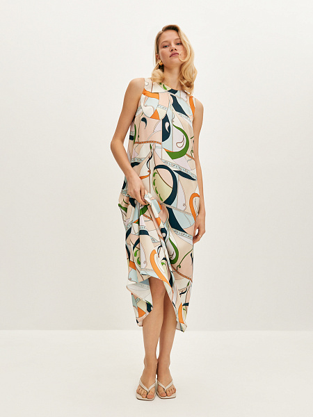 Расклешенное платье-миди 