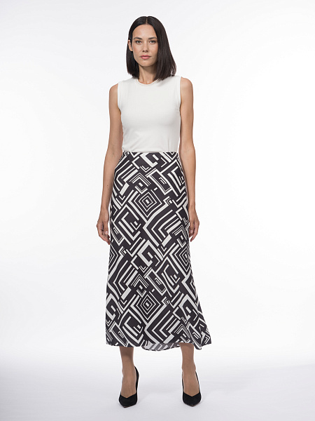 Юбка из 100% вискозы с геометрическим принтом