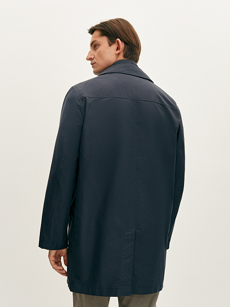 Плащ с комбинированным воротником