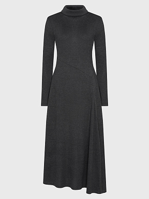 Трикотажное платье с асимметричной вставкой