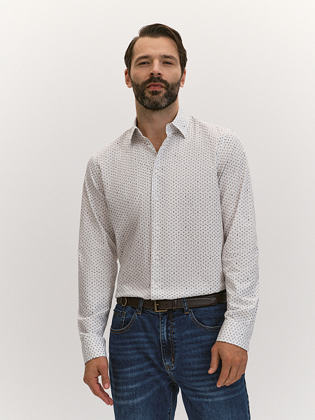 Рубашка из 100% хлопка с брендированным принтом