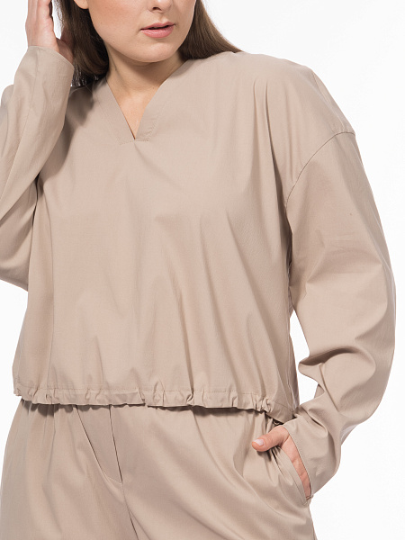 Укороченный свитшот с V-вырезом 