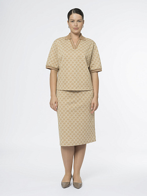 Блуза из рельефного трикотажного жаккарда