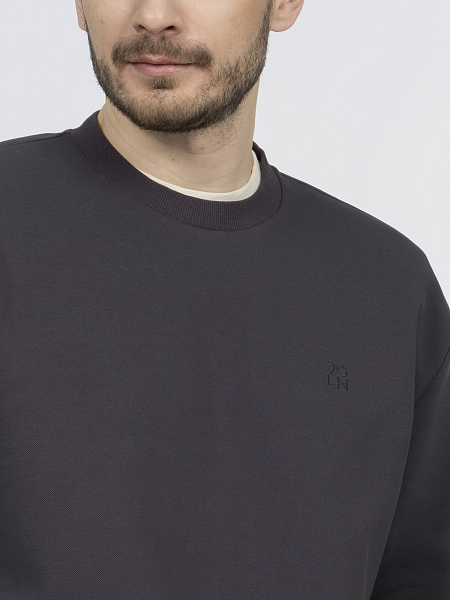 Свитшот из хлопкового трикотажа пике