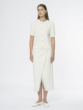 Юбка с разрезом и бахромой