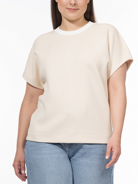 Блуза с цельнокроеным рукавом и брендированием