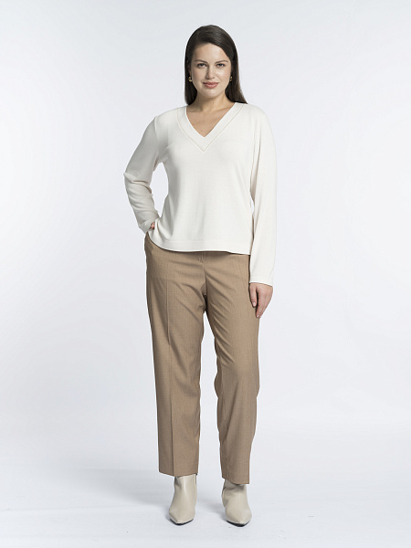 Брюки из костюмной ткани в оттенке кэмел