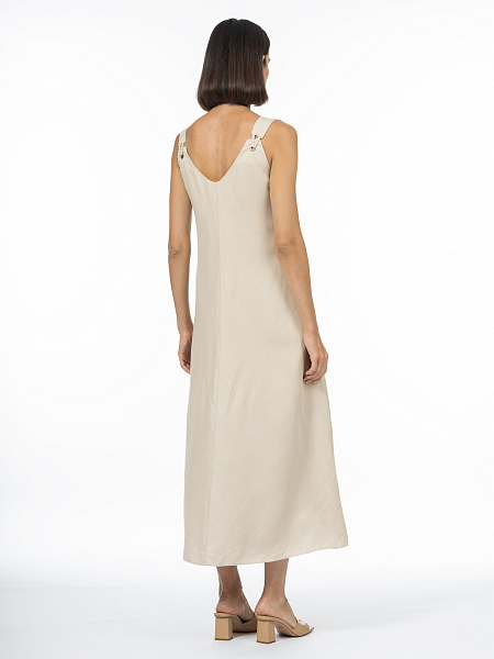 Платье с люверсами на бретелях