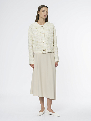 Юбка из смесовой ткани с асимметрией низа