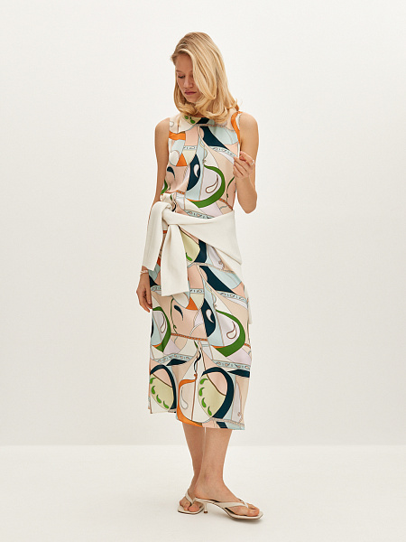 Расклешенное платье-миди 