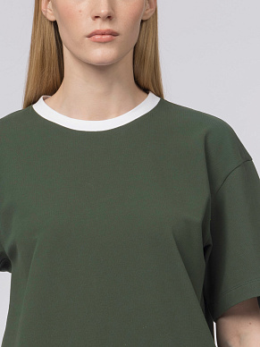 Футболка из хлопкового трикотажа с кантом