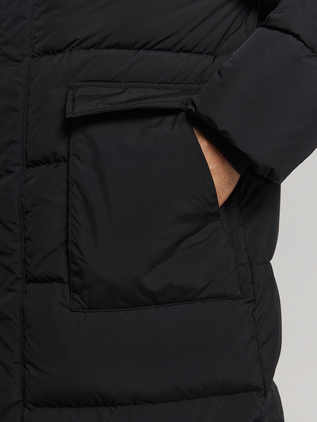 Влагозащитный пуховик удлиненный с натуральным утеплителем пух/перо