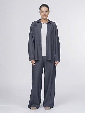 Блуза рубашечного кроя цвета денима