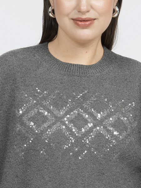 Джемпер с вышивкой из 100% шерсти мериноса