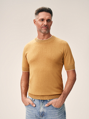 Вязаная футболка из шелка и хлопка