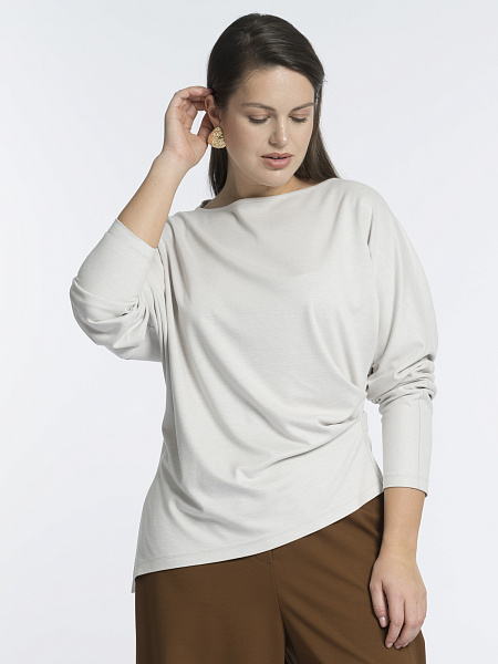 Асимметричная блуза из вискозы и шерсти