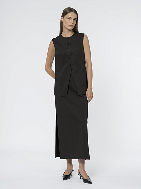 Прямая юбка с разрезами 