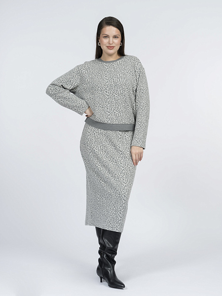 Прямая юбка из хлопкового трикотажа