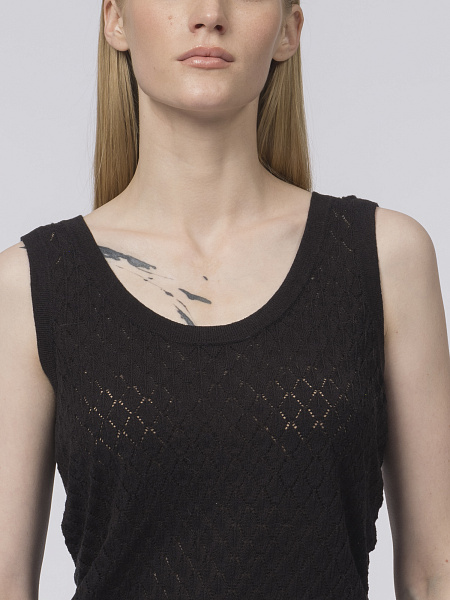 Ажурный вязаный топ