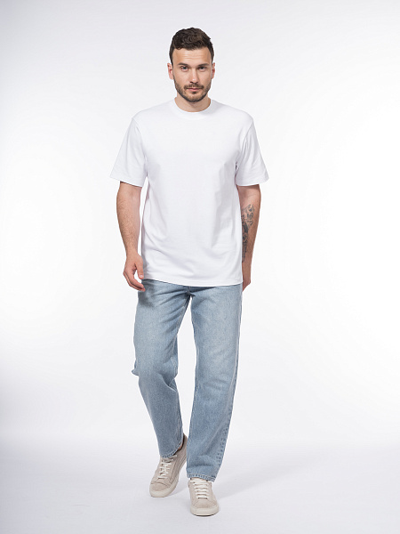 Футболка regular fit из мерсеризованного хлопка