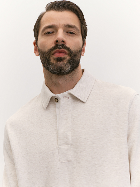 Свитшот из меланжевого хлопкового трикотажа