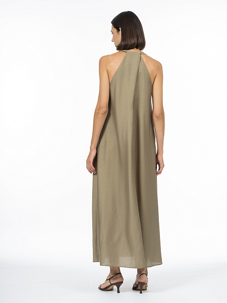 Платье с бретелями дизайнерского кроя