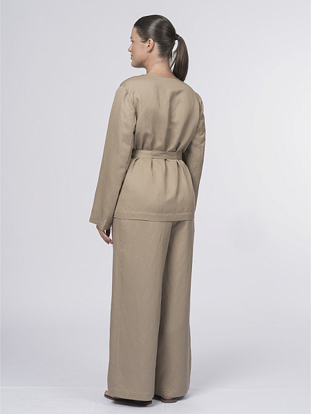 Прямые брюки изо льна и вискозы