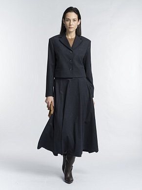 Расклешенная юбка из вискозной костюмной ткани