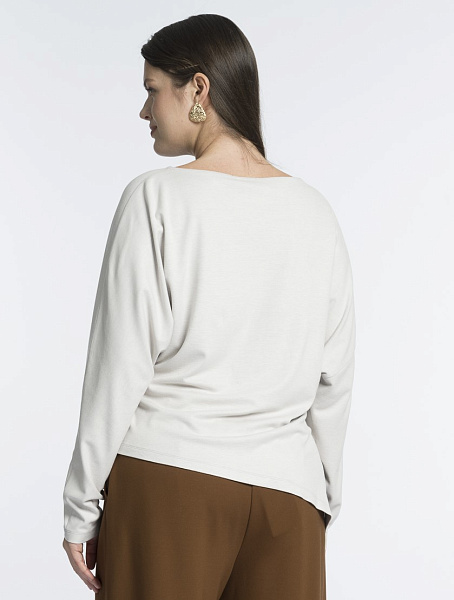 Асимметричная блуза из вискозы и шерсти