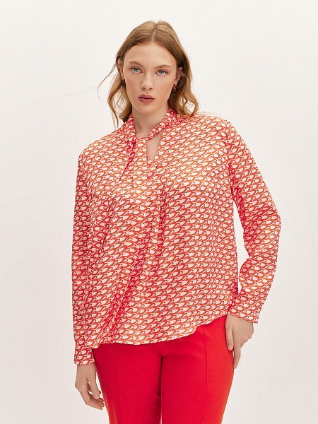 Блуза с воротником аскот