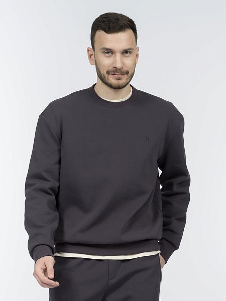 Свитшот из хлопкового трикотажа пике