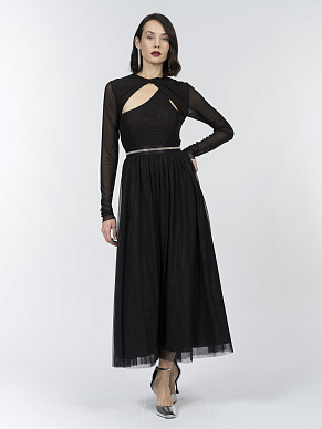 Юбка макси из мягкой сетки