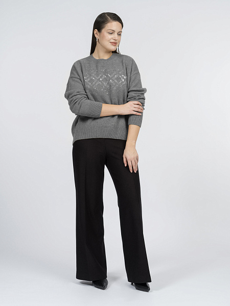 Джемпер с вышивкой из 100% шерсти мериноса