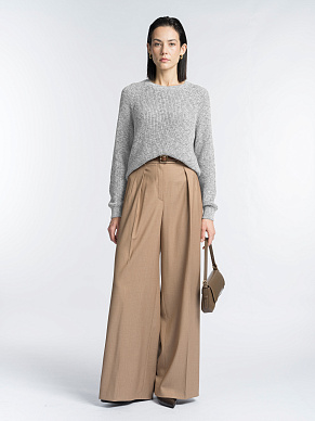 Меланжевый джемпер из хлопковой пряжи