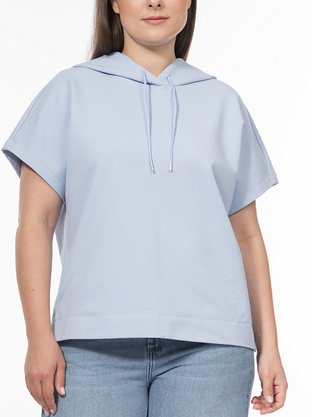 Свитшот с коротким рукавом и капюшоном