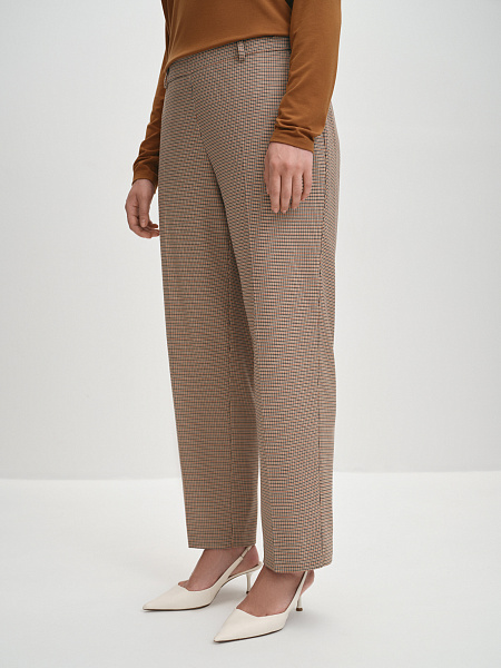 Брюки прямые в мелкую клетку