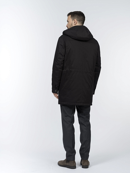 Короткий плащ с капюшоном, утепленный синтепоном