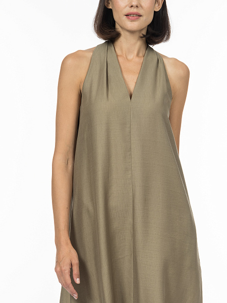 Платье с бретелями дизайнерского кроя